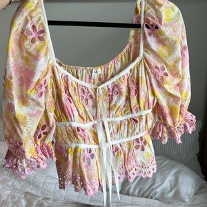 For Love and Lemons Puff-sleeve blouse